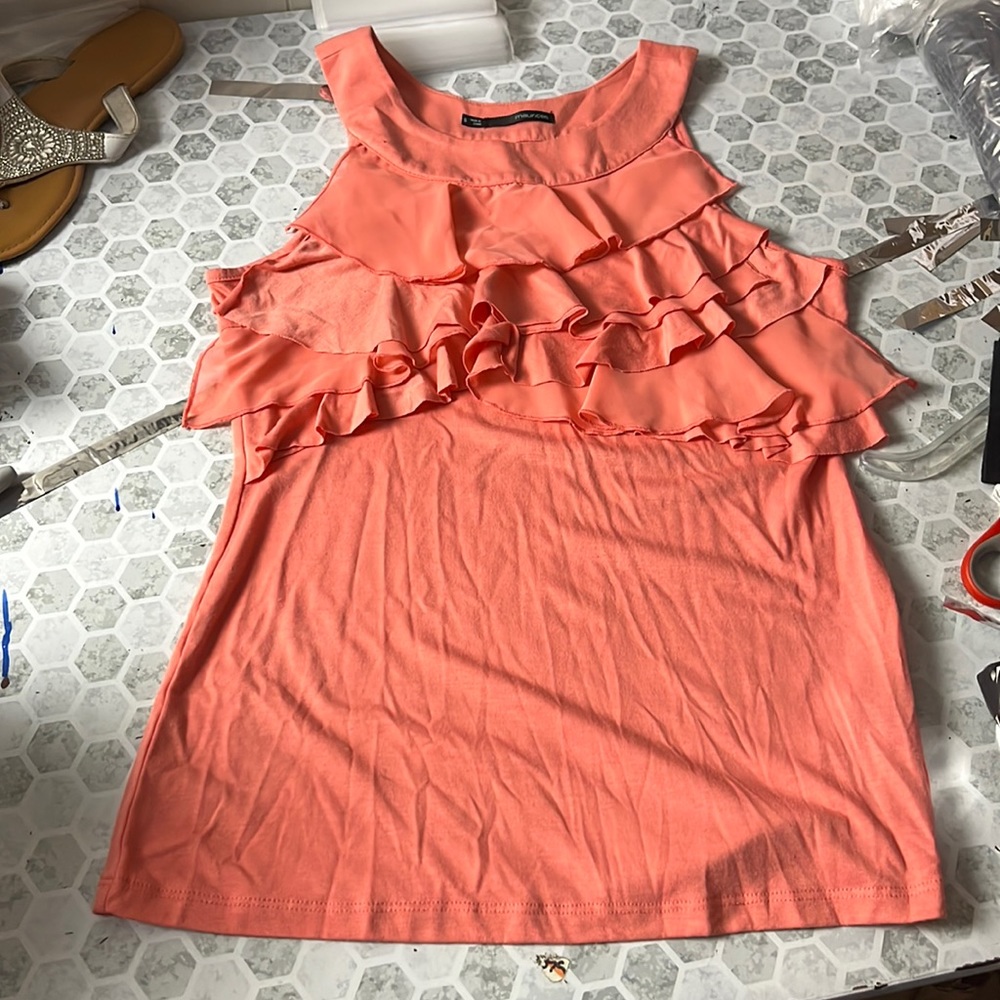 Maurice’s Small Pink Ruffle Layered Tank Top
